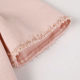  Đầm Xòe Xếp Li Vải Bố Hồng 