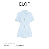  Đầm Nữ Tay Lỡ Kẻ Sọc Xếp Ly 