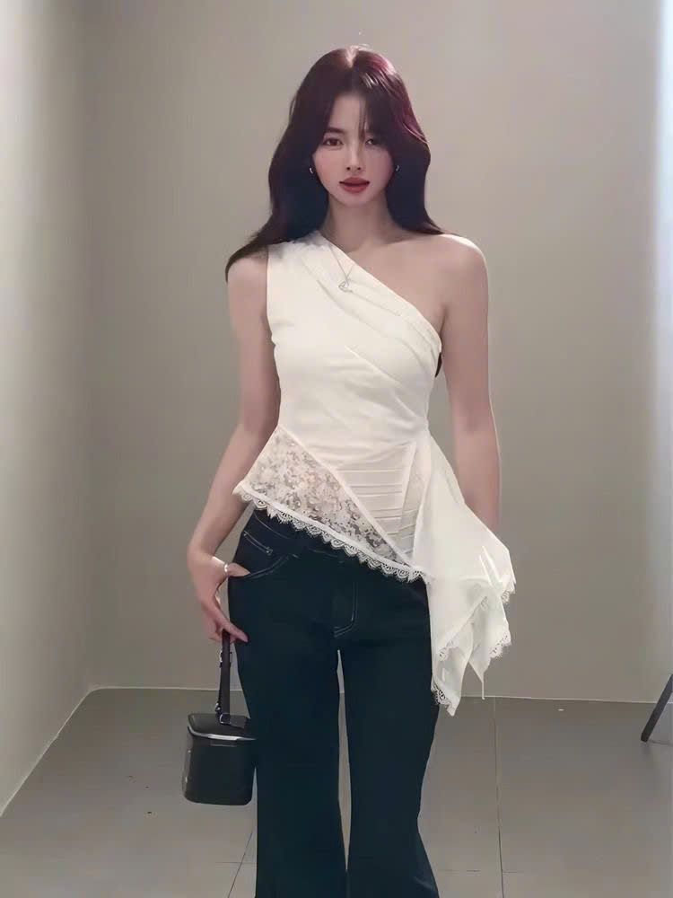  Áo Lệch Vai Tà Xéo 