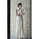  Váy Dài Dệt Kim Xếp Ly Thời Trang 