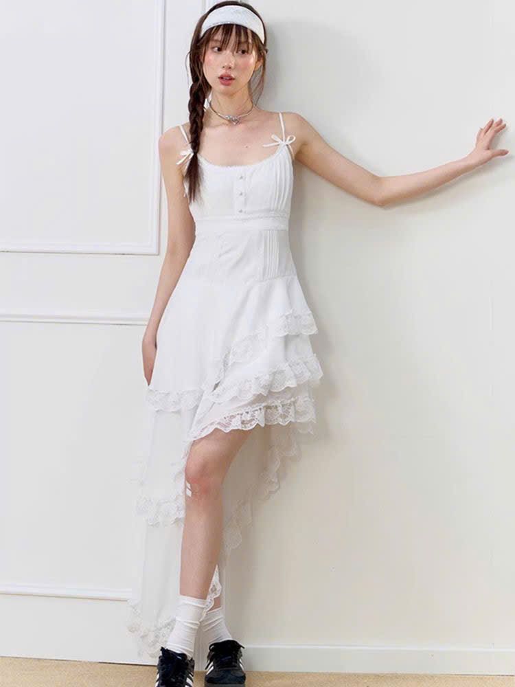  Váy Đầm Hai Dây Màu Trắng Cho Nữ 