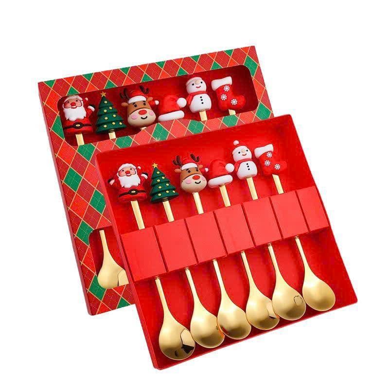  Set 6 Muỗng Nĩa Quà Tặng Giáng Sinh 