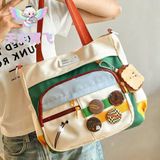  Túi Đeo Chéo Vải Ghép Nhiều Màu 