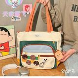  Túi Đeo Chéo Vải Ghép Nhiều Màu 