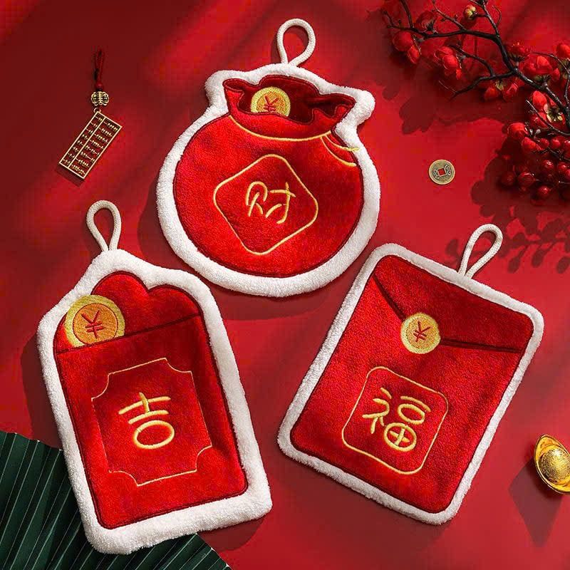  Túi Đỏ May Mắn Thêu Vải 