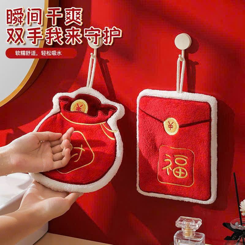  Túi Đỏ May Mắn Thêu Vải 