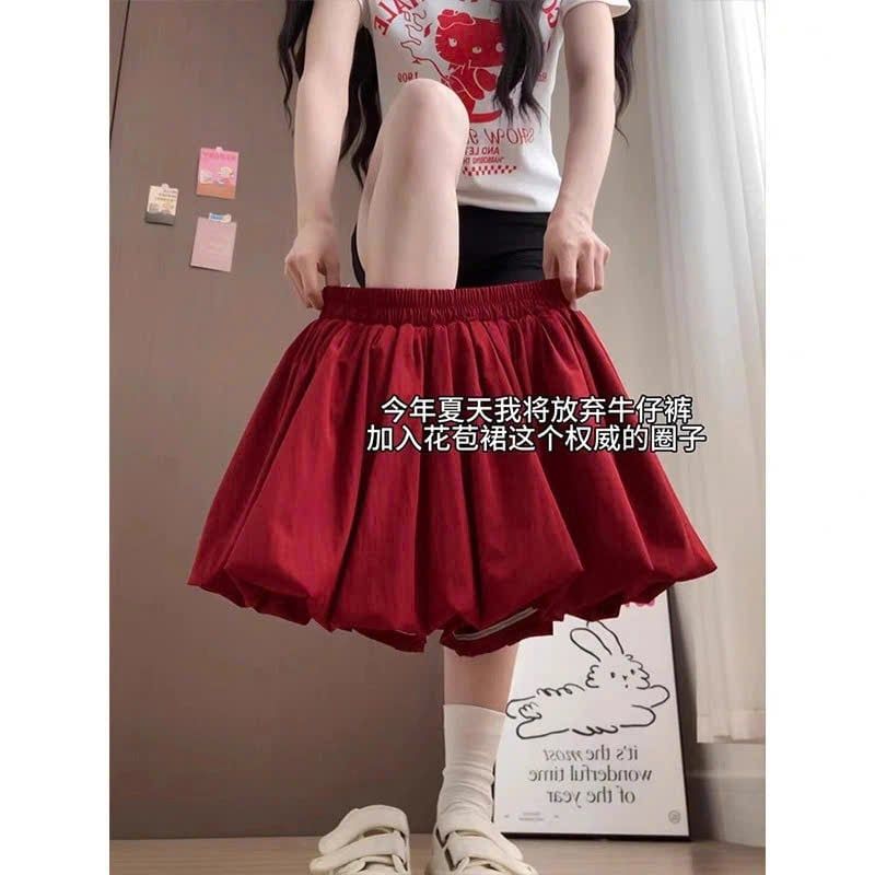  Quần Váy Ống Rộng Cạp Cao 