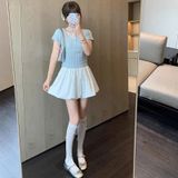  Quần Váy Ống Rộng Cạp Cao 