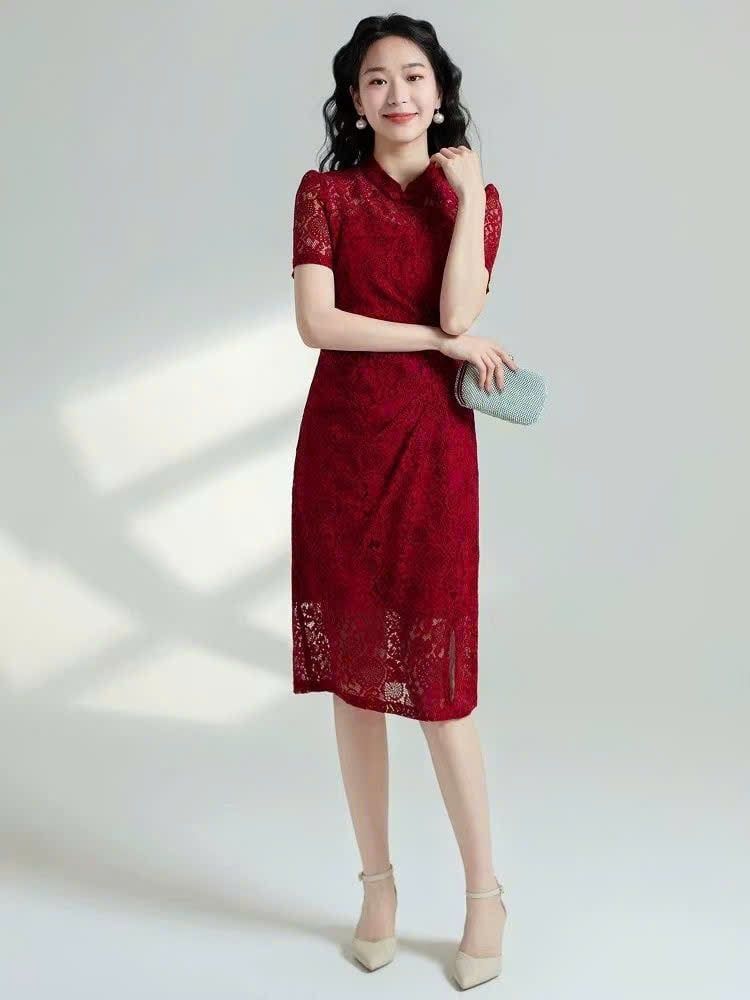  Sườn Xám Gấm Hoa 