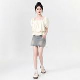  Áo Sơ Mi Babydoll Tay Phồng 