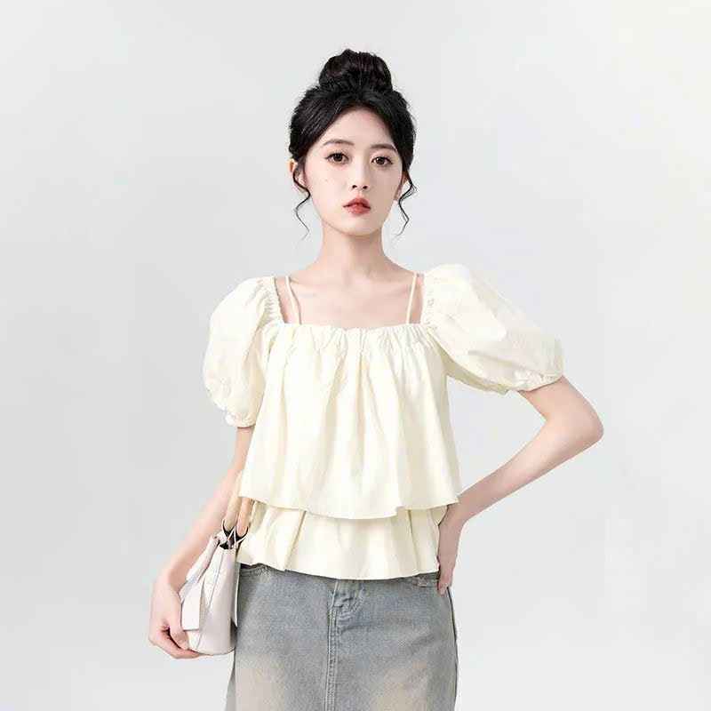  Áo Sơ Mi Babydoll Tay Phồng 