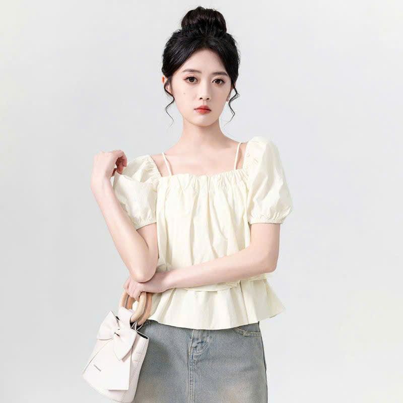  Áo Sơ Mi Babydoll Tay Phồng 