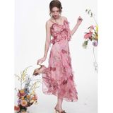  Đầm Maxi Hoa Bèo Dọc Xếp Ly 