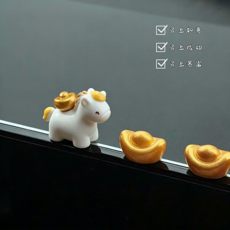  Ngựa + 3 Cục Vàng Trang Trí Xe 