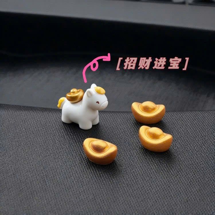  Ngựa + 3 Cục Vàng Trang Trí Xe 