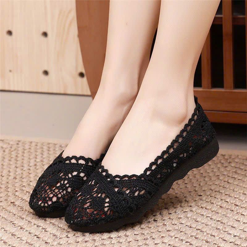  Giày Búp Bê Nữ Ren Lưới Mũi Tròn 