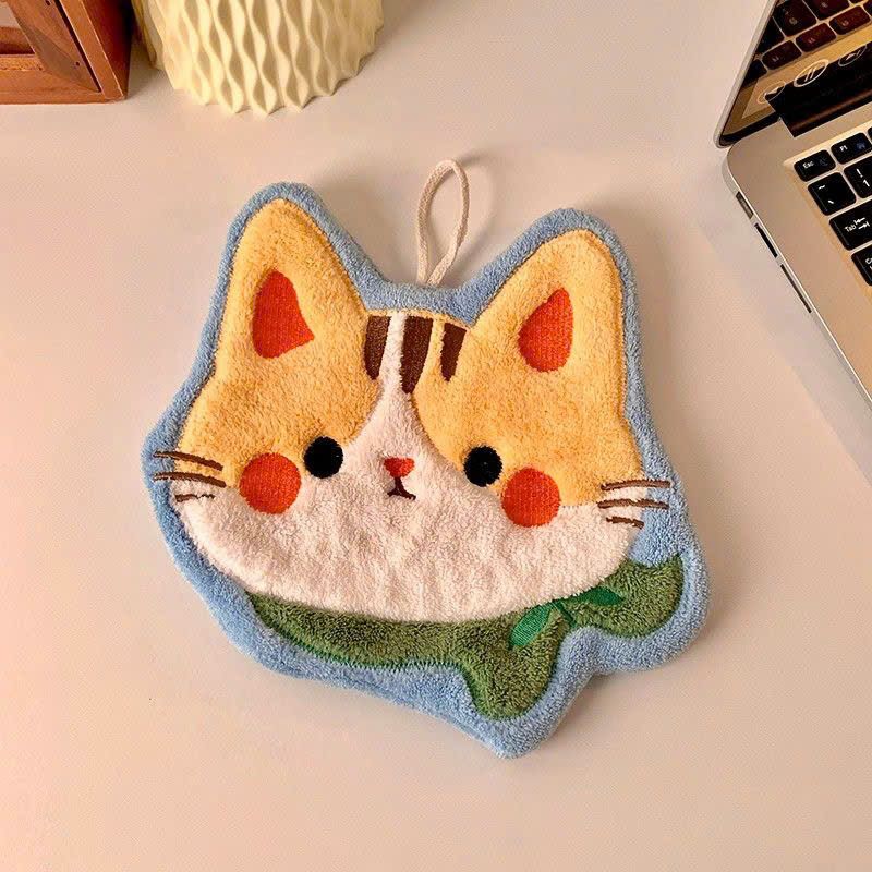  Khăn Tay Hình Mèo Lông Cừu San Hô 