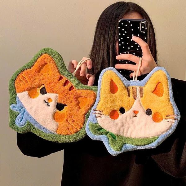  Khăn Tay Hình Mèo Lông Cừu San Hô 