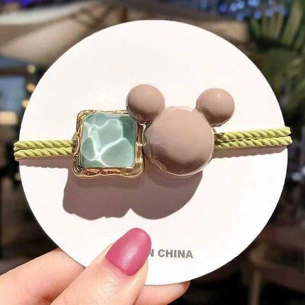  Set 5 Dây Cột Tóc Mickey Đính Đá 