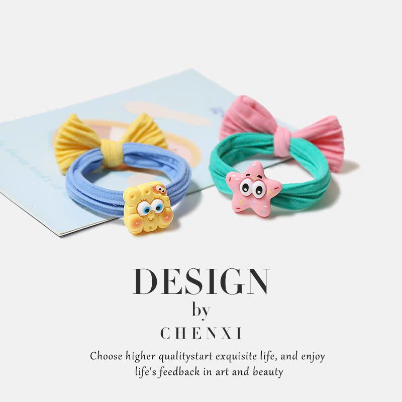  Bộ Dây Buộc Tóc Vải SpongeBob 