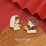  Bộ Huy Hiệu Cài Áo Hình Cặp Đôi 