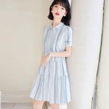  Đầm Babydoll Sơ Mi Xếp Nếp 