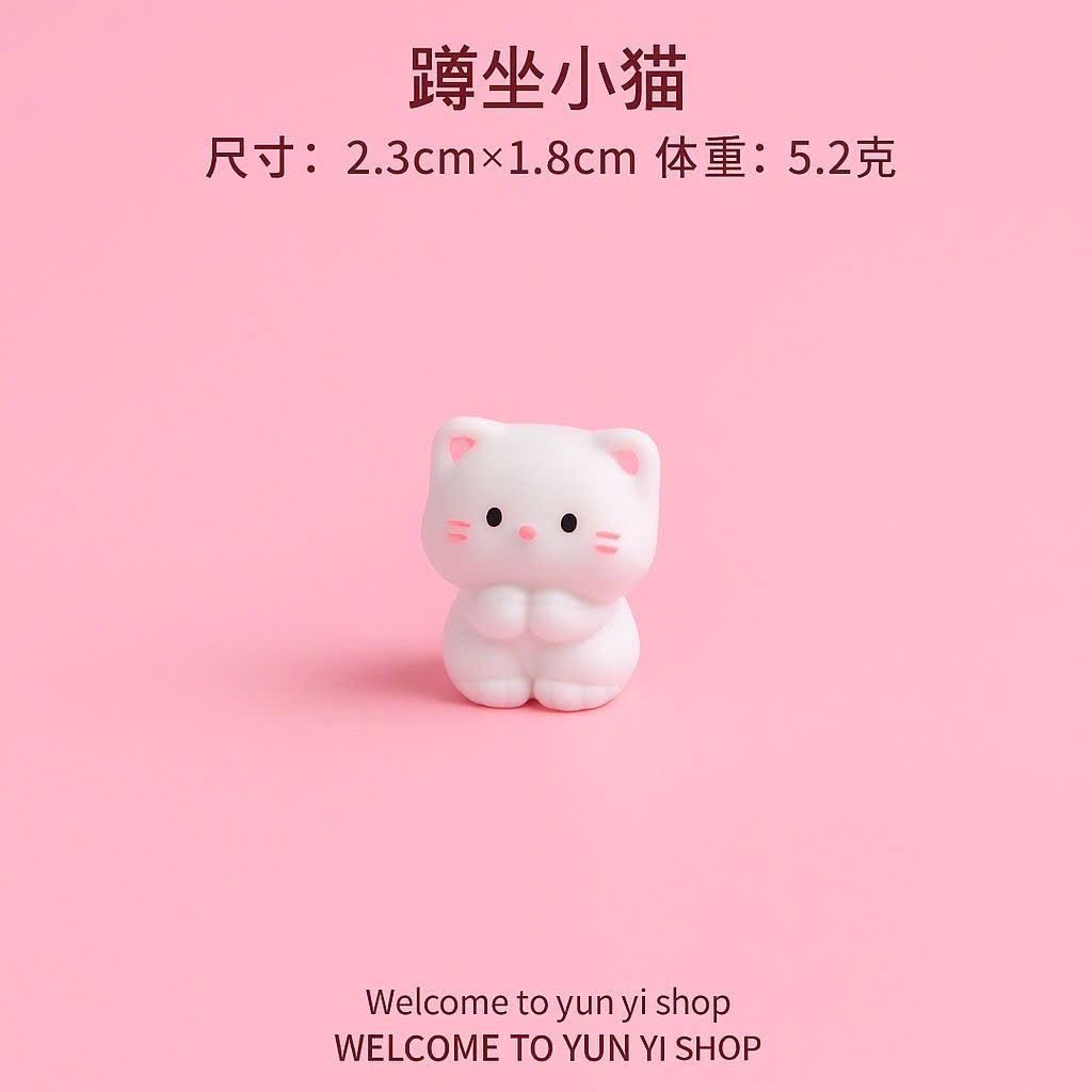  Set Tượng Mini 5 Mèo Con Dễ Thương 