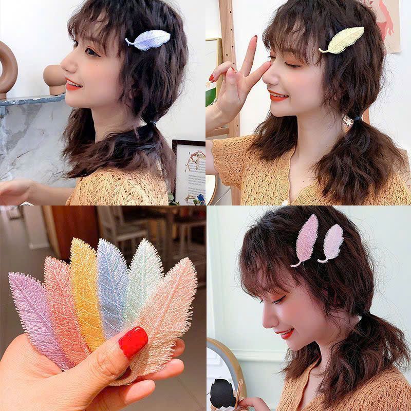  Bộ Kẹp Tóc Hình Lá Và Lông Vũ 
