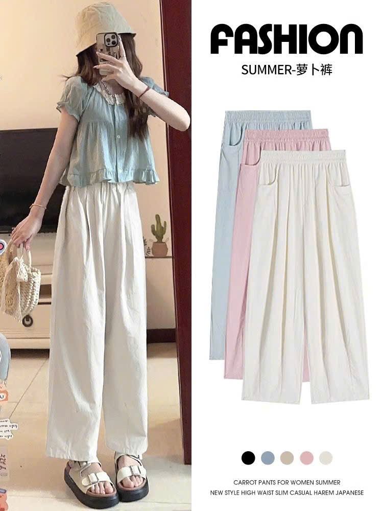  Quần Ống Rộng Lưng Cao Xếp Ly 