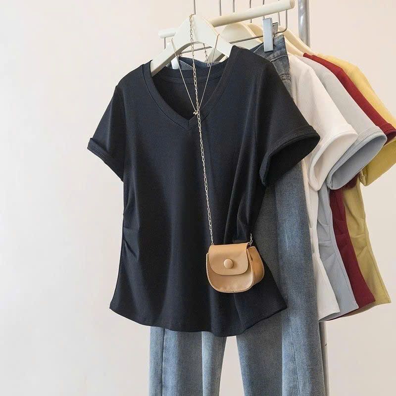  Áo Thun Nữ Cổ Chữ V Nhún 