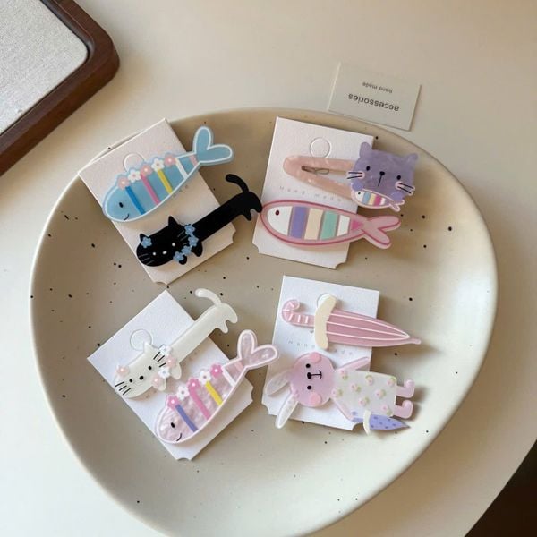  Kẹp Tóc Handmade Bằng Nhựa Acrylic 