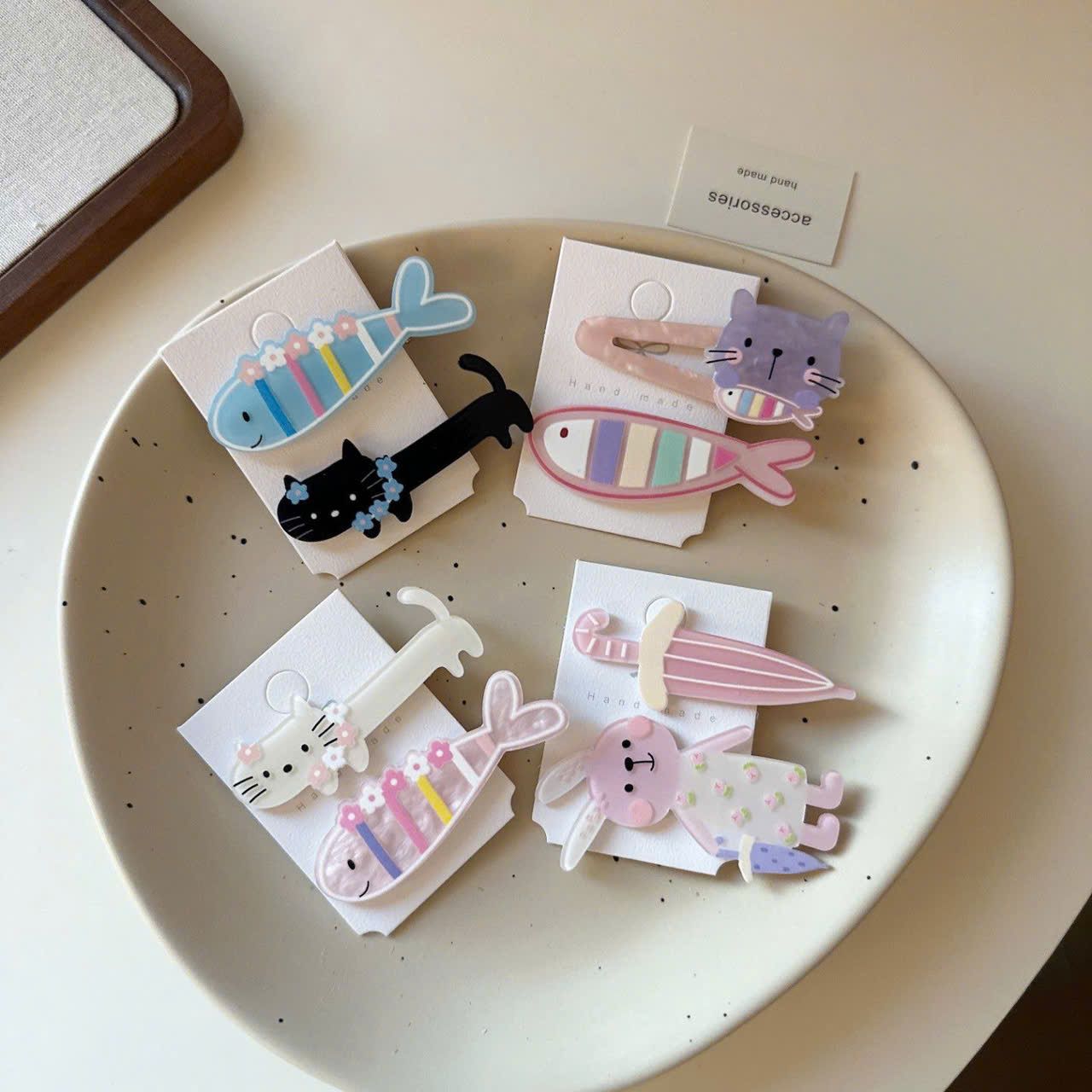  Kẹp Tóc Handmade Bằng Nhựa Acrylic 