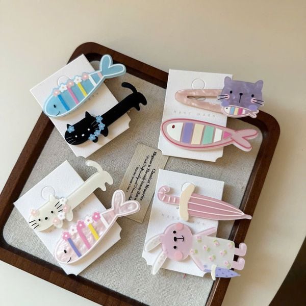  Kẹp Tóc Handmade Bằng Nhựa Acrylic 