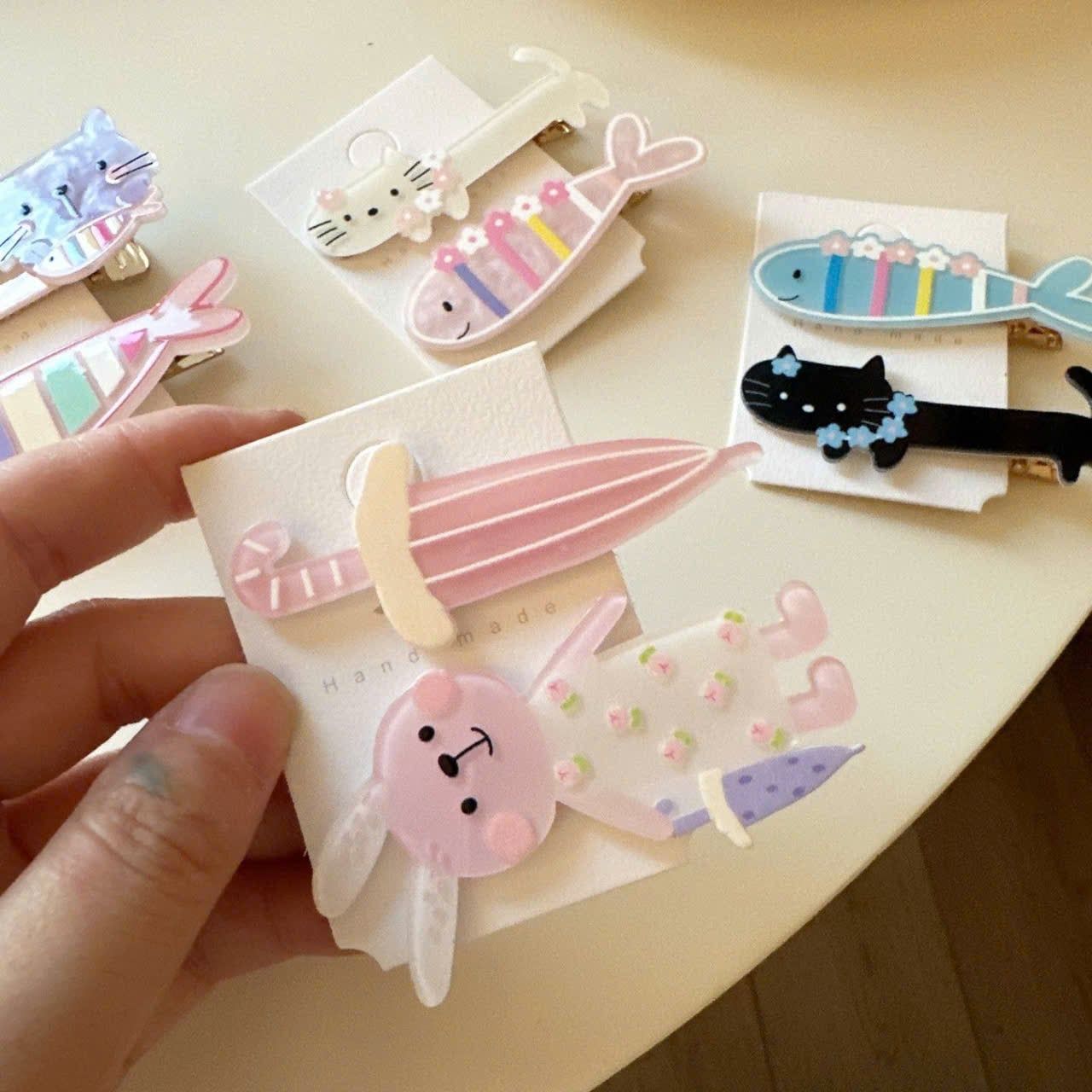  Kẹp Tóc Handmade Bằng Nhựa Acrylic 