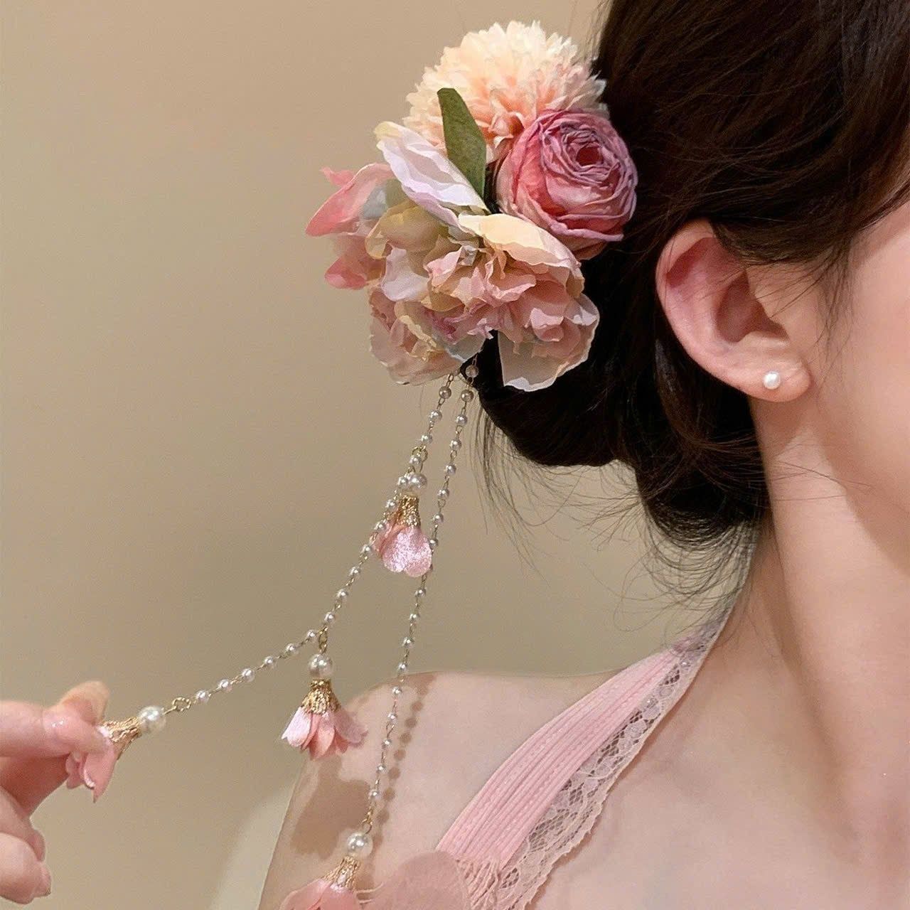  Kẹp Tóc Phong Cách Hanfu Họa Tiết Hoa 
