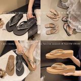  Dép Xỏ Ngón Đế Xuồng Đính Đá 