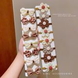  Set Dây Buộc Tóc Hoa Tông Màu Cà Phê 