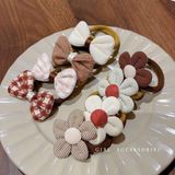  Set Dây Buộc Tóc Hoa Tông Màu Cà Phê 
