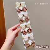  Set Dây Buộc Tóc Hoa Tông Màu Cà Phê 