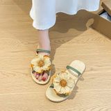  Dép Sandal Nữ Quai Ngang Đính Hoa 