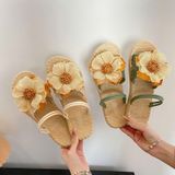  Dép Sandal Nữ Quai Ngang Đính Hoa 