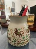  Lọ Cắm Bút Bằng Gốm Sứ Có Họa Tiết Ngựa Và Chữ Phúc 