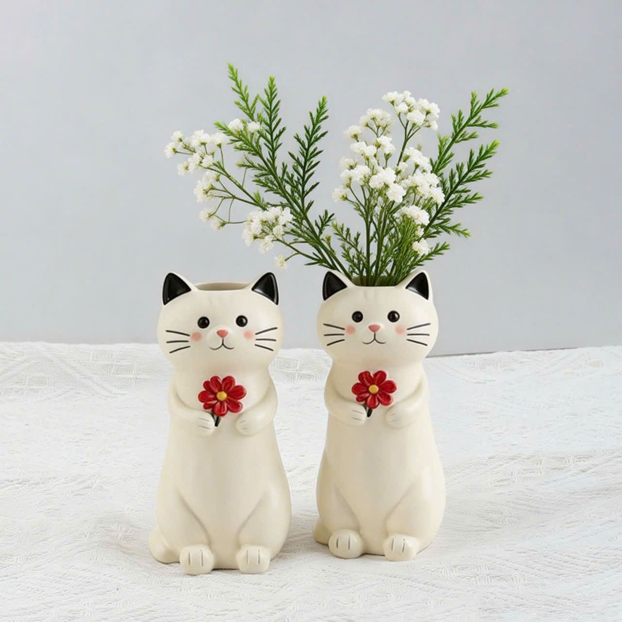  Bình Hoa Hình Chú Mèo Dễ Thương 