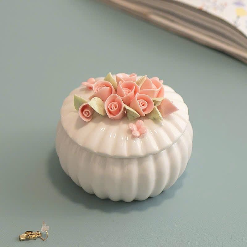 Hộp Sứ Tròn Đa Năng Hoa Hồng 