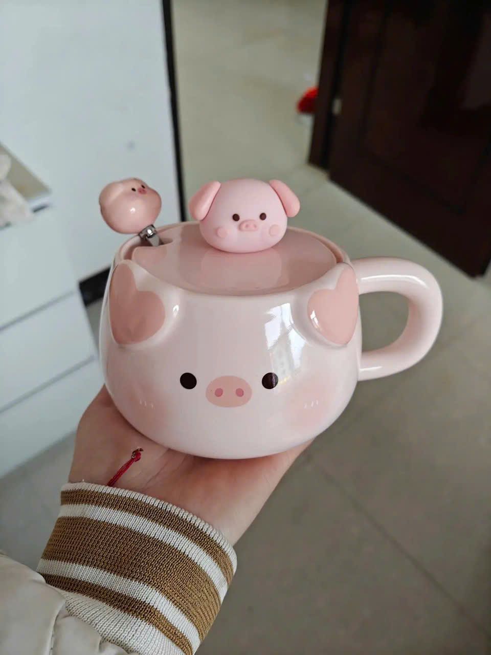  Bộ Cốc Sứ Cao Cấp Chillme Hình Heo hồng 