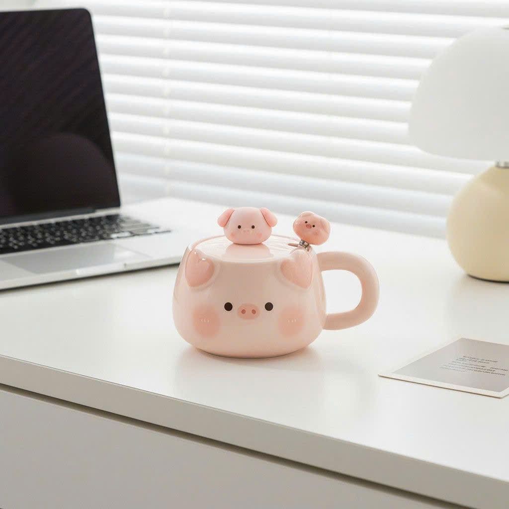  Bộ Cốc Sứ Cao Cấp Chillme Hình Heo hồng 