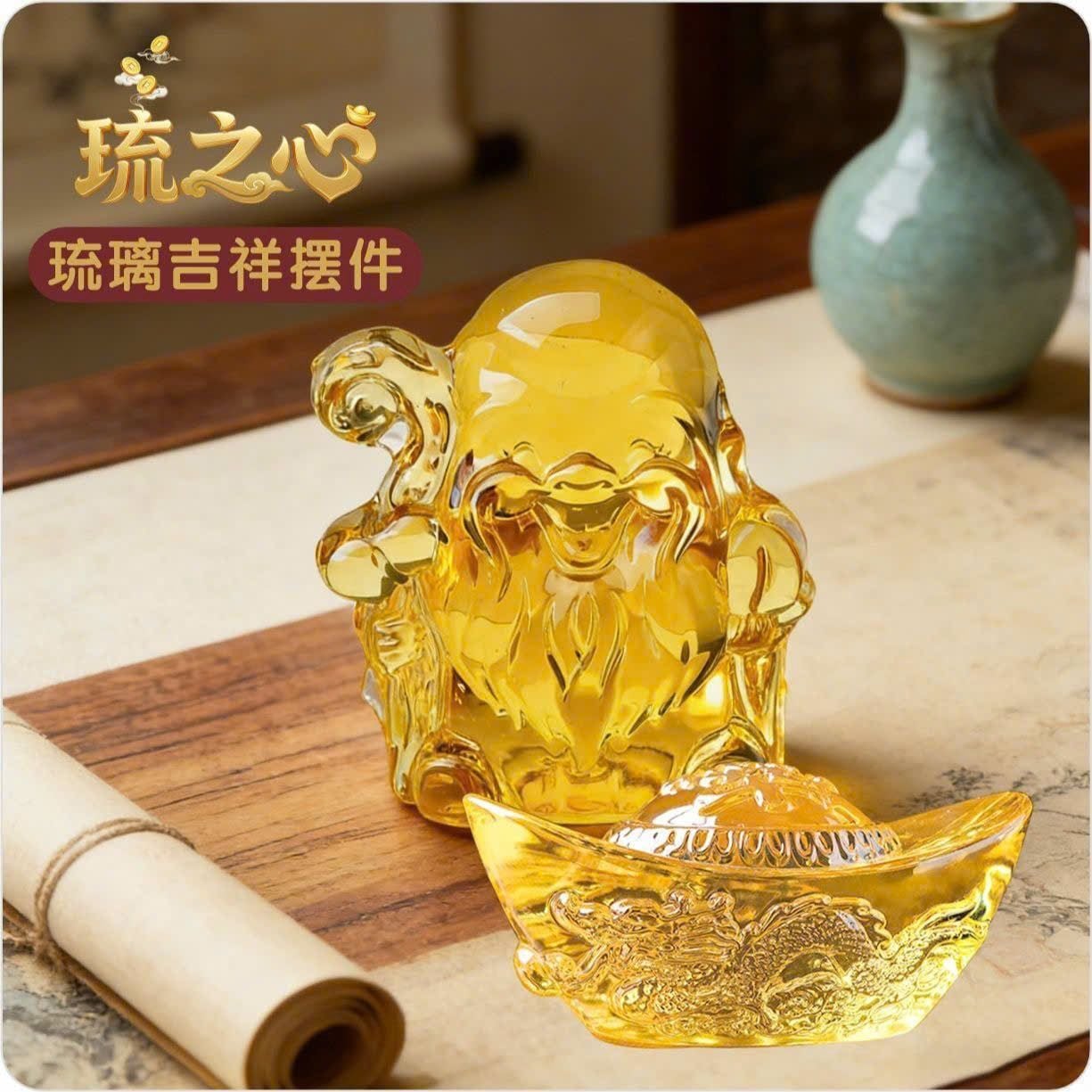  Bộ Tượng Ngũ Phúc Thần Tài Lưu Ly Vàng 