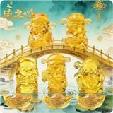  Bộ Tượng Ngũ Phúc Thần Tài Lưu Ly Vàng 