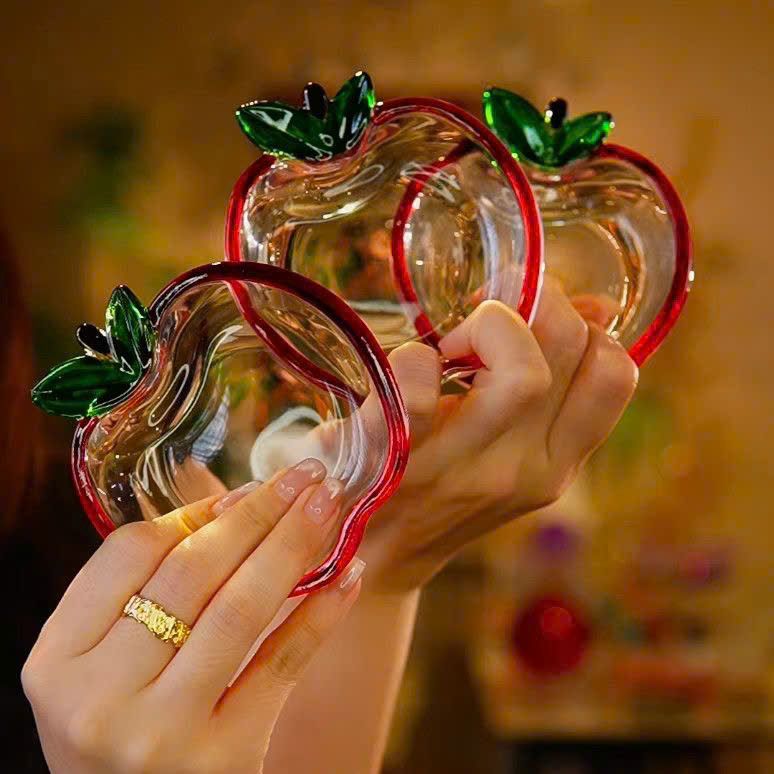  Đĩa Thủy Tinh Hình Quả Táo 