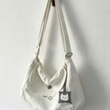  Túi Xách Tote Vải Canvas Màu Trắng Họa Tiết Gấu 